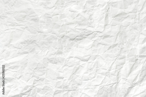 Crumpled white paper sheet, texture wrinkled background