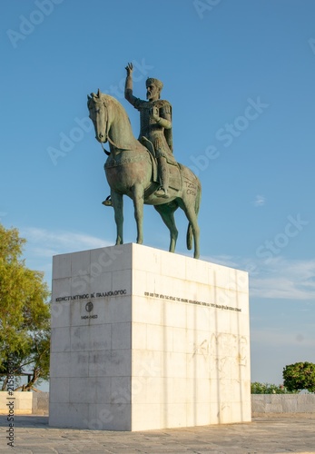 The statue of Constantine Palaiologos last emperor of Byzantium located at the Palaio Faliro area. photo