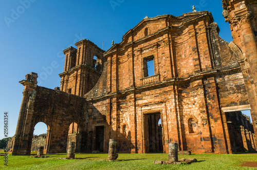 Part of the UNESCO site - Jesuit Missions of the Guaranis: Church, Ruins of Sao Miguel das Missoe, Rio Grande do Sul, Brazil. photo