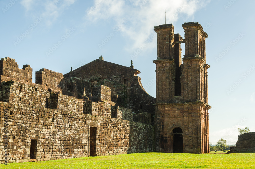 Part of the UNESCO site - Jesuit Missions of the Guaranis: Church, Ruins of Sao Miguel das Missoe, Rio Grande do Sul, Brazil.