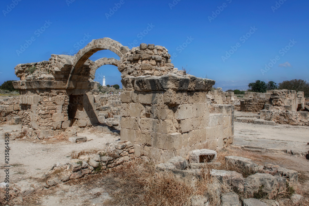 Ruiny Zamku Saranda Kolones, Kato Paphos Archaeological Park, Cypr