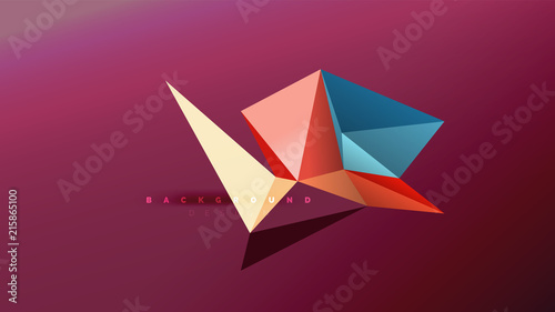 Free Download Abstract background - geometric origami style shape composition, triangular low poly design concept. Colorful trendy minimalistic illustration - GFXLoad