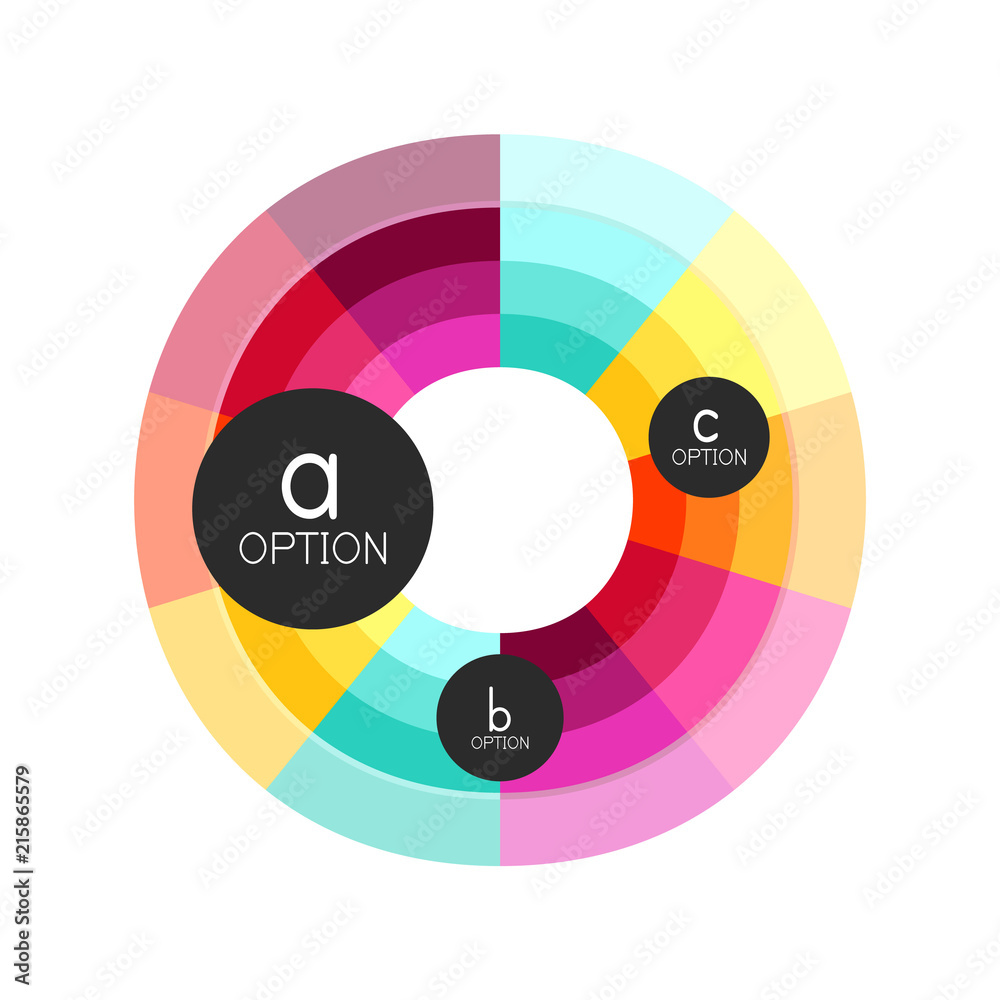 Abstract colorful geometric option infographics design template with sample abc options. Abstract background for business presentation or information banner