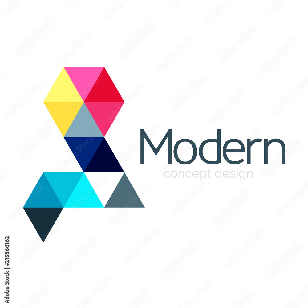 Triangle shape design abstract business logo icon design. Company logotype branding emblem idea