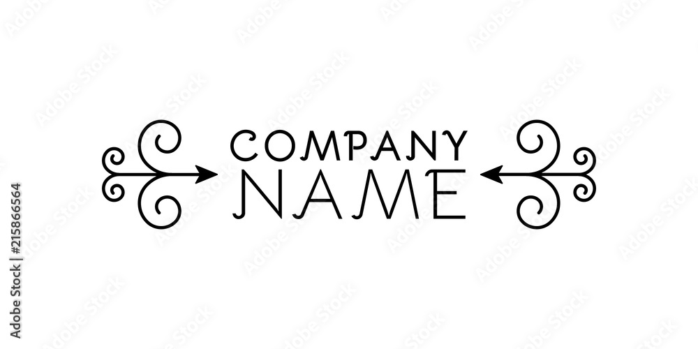 Company name logo. Flourish symbol. Abstract element for template. Vector illustration, flat design