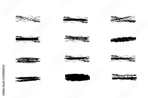 Collection brushes, line illustration