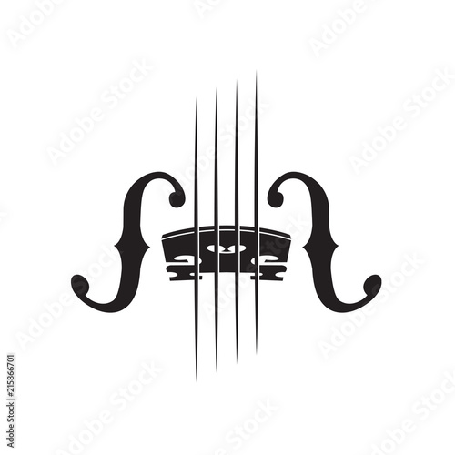 abstract monochrome illustration of violin