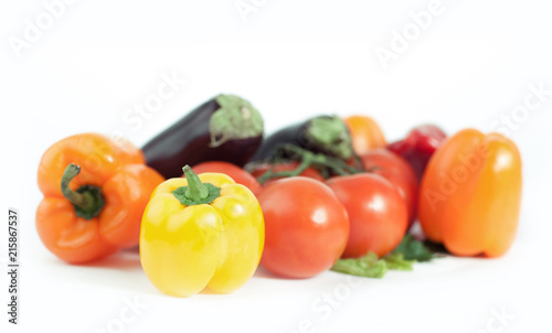 closeup of fresh vegetables.isolated on a white background