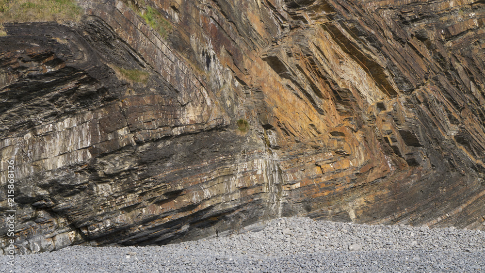 Fototapeta premium chevron cliffs at Millook Haven