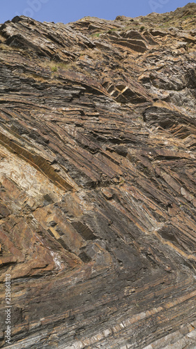 Folded chevron rock in Cornwall