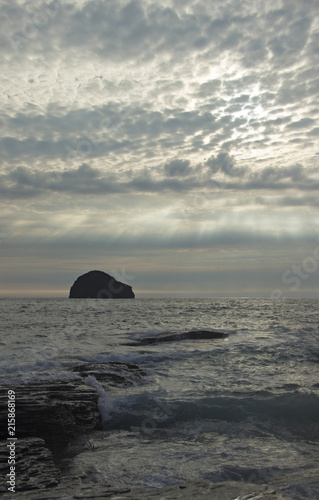 Mackerel sky at Trebarwith Strand cornwall