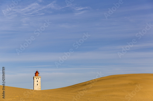 Rubjerg Knude lighthouse buried in sands on the coast of the North Sea