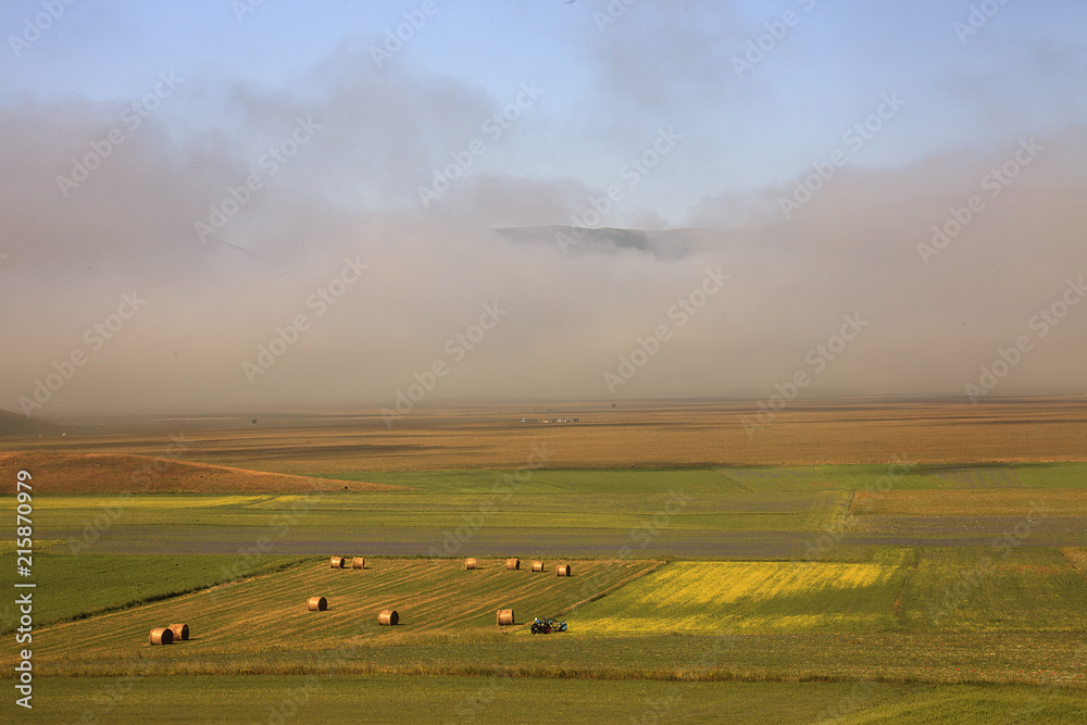 A magnificent sunrise in Castelluccio di Norcia. expecting more to the thousand colours of flowering 