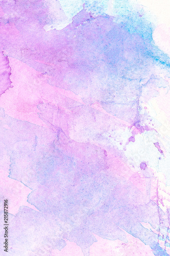 Purple and blue sky watercolor paint background.