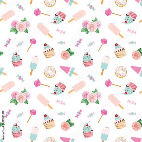 Glitter confetti polka dot seamless pattern background. Pink and pastel blue trendy colors. For birthday, valentine and scrapbook design.