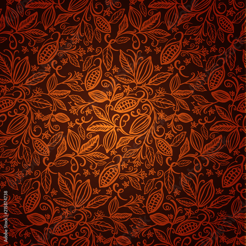 cacao beans seamless pattern photo