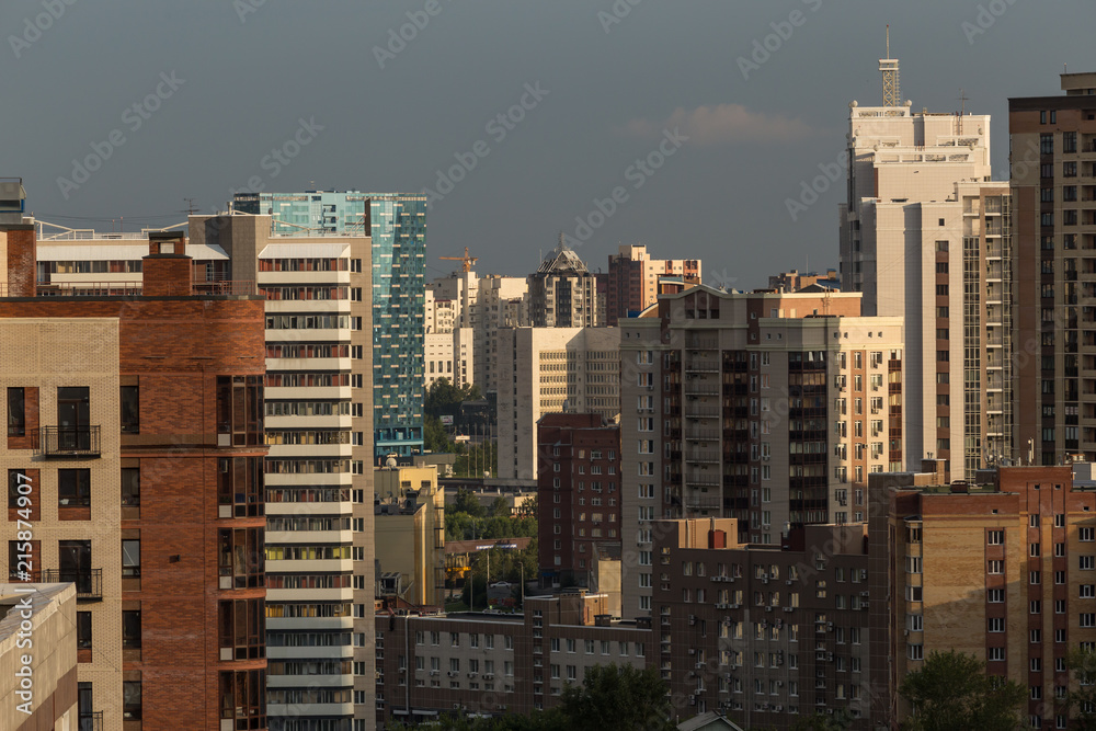 The appearance of a modern Russian city. Residential houses and public buildings. The appearance of a modern Russian city. Residential houses and public buildings.