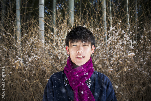 Rickshaw Driver portrait in snow