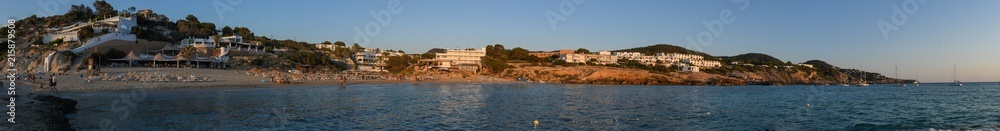 Panoramic view of Cala Tarida in Ibiza
