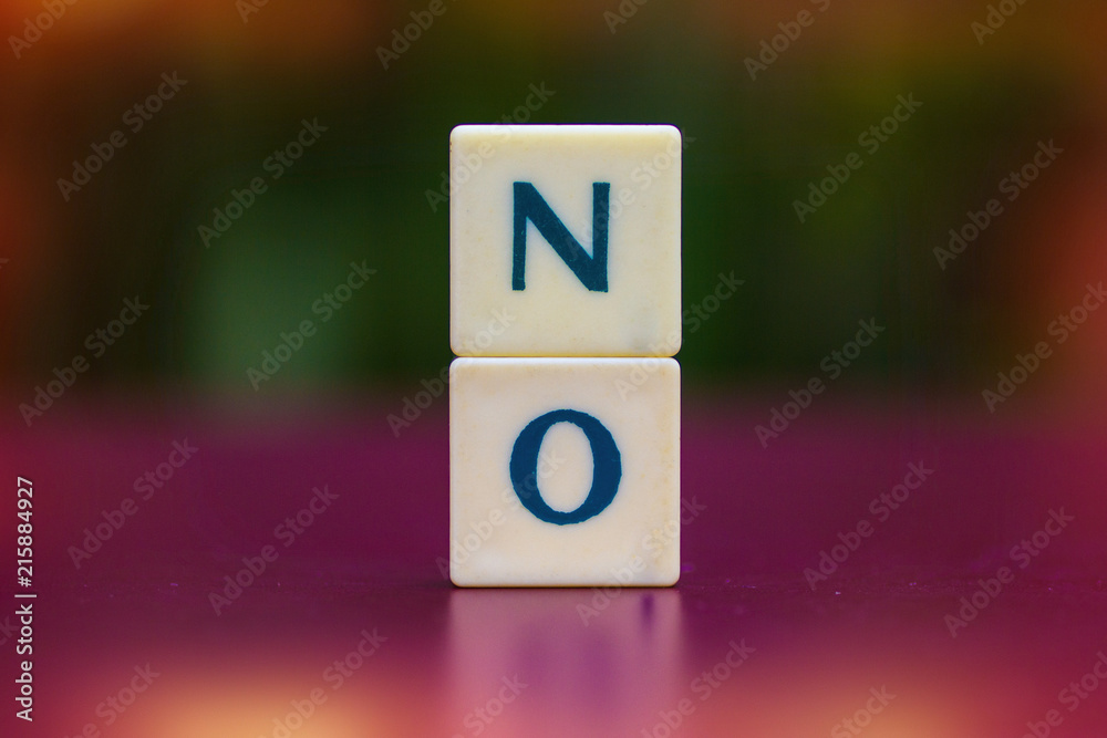 NO, word formed by letter pieces - business concept - obrazy, fototapety, plakaty 