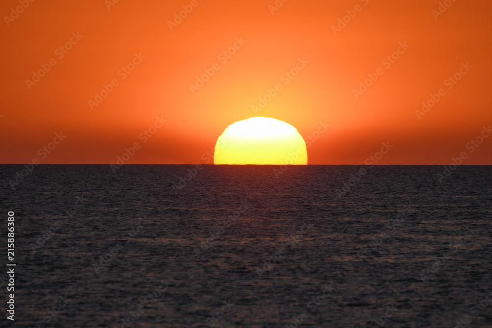 Sun getting into the sea