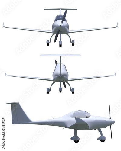 Light general aviation aircraft 3d model