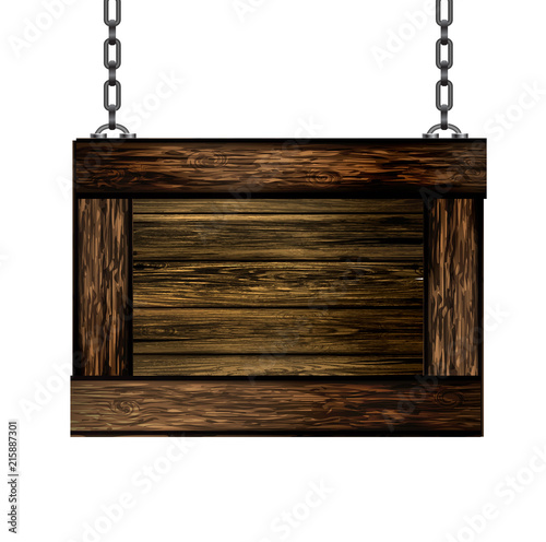 Wooden signboard, plaque.