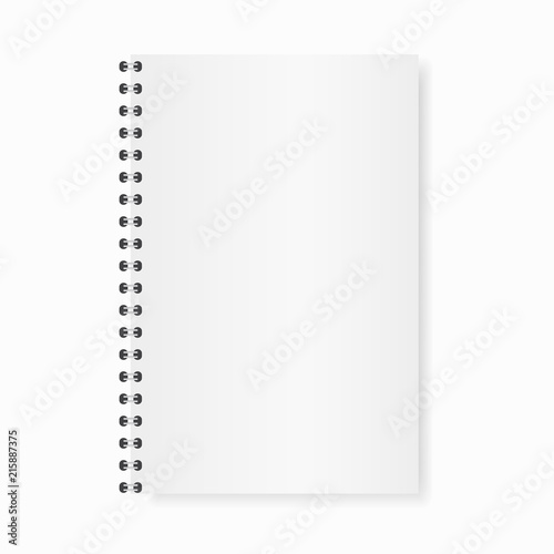 Vector mock up realistic opened notebook.