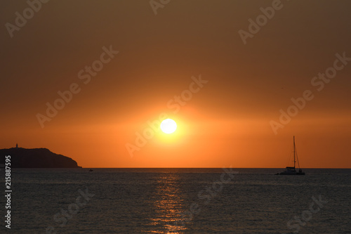 The sun at sunset over the sea of Ibiza © roberto