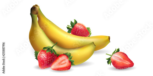 Banana and strawberry