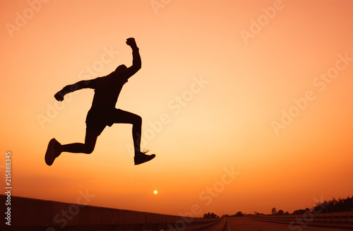 young man jumping.