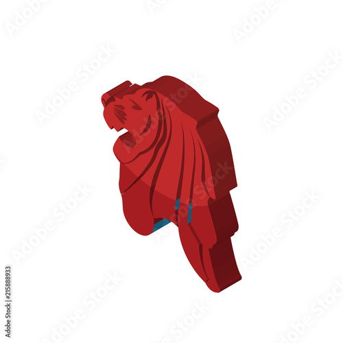 singapore lion isometric right top view 3D icon