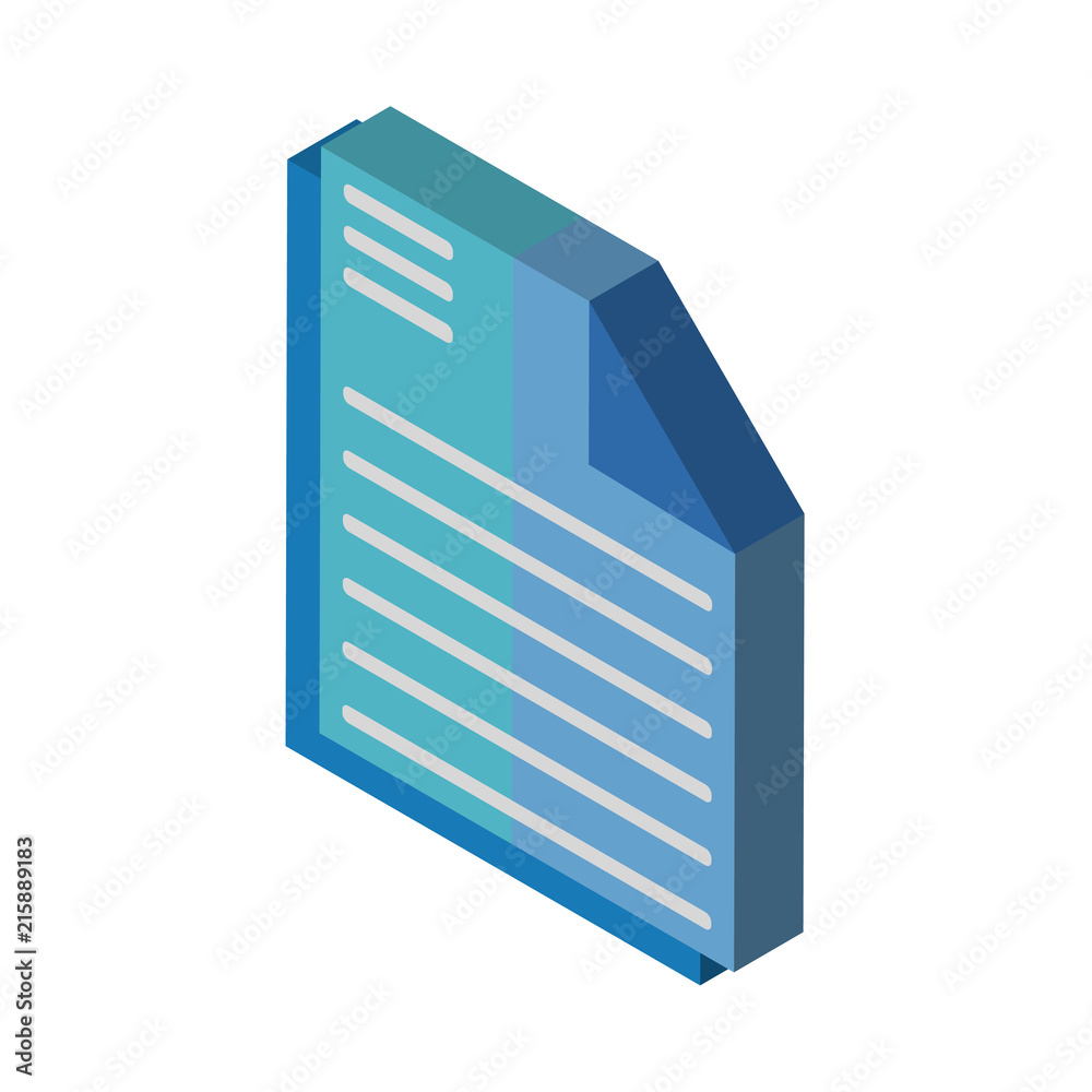 Contract isometric right top view 3D icon Contract isometric right top view 3D icon