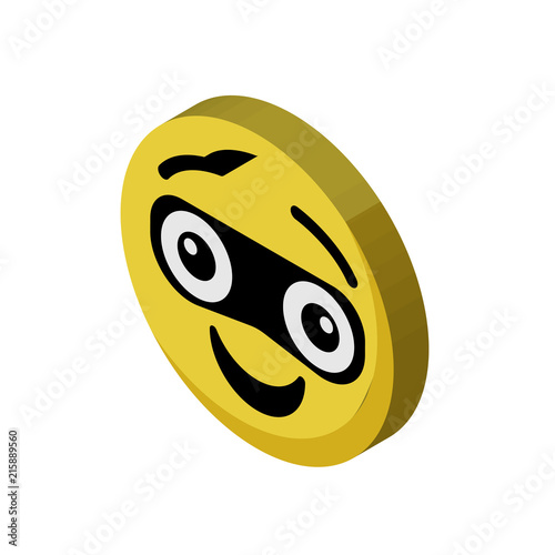 Thief emoji isometric right top view 3D icon photo