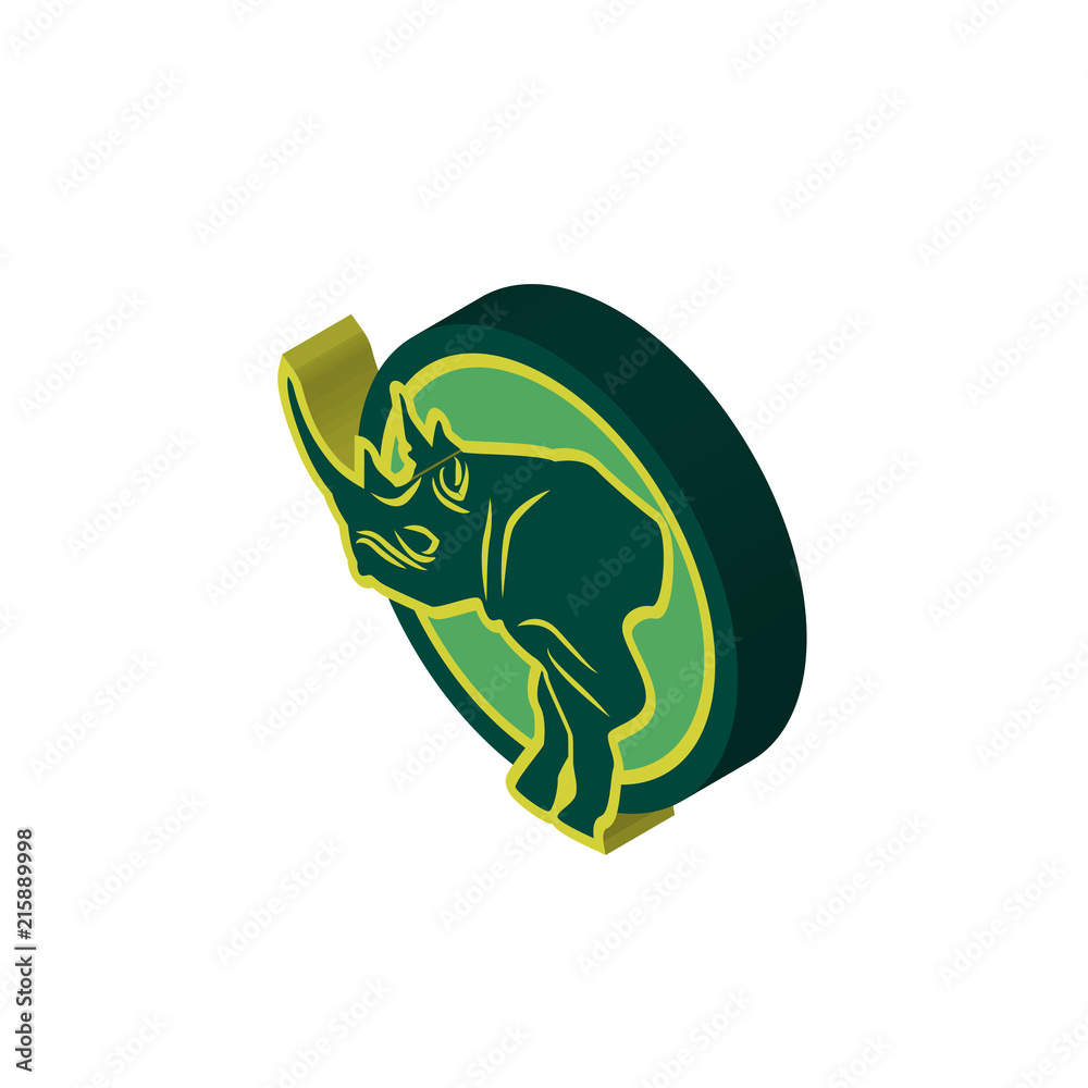 rhino isometric right top view 3D icon rhino isometric right top view 3D icon