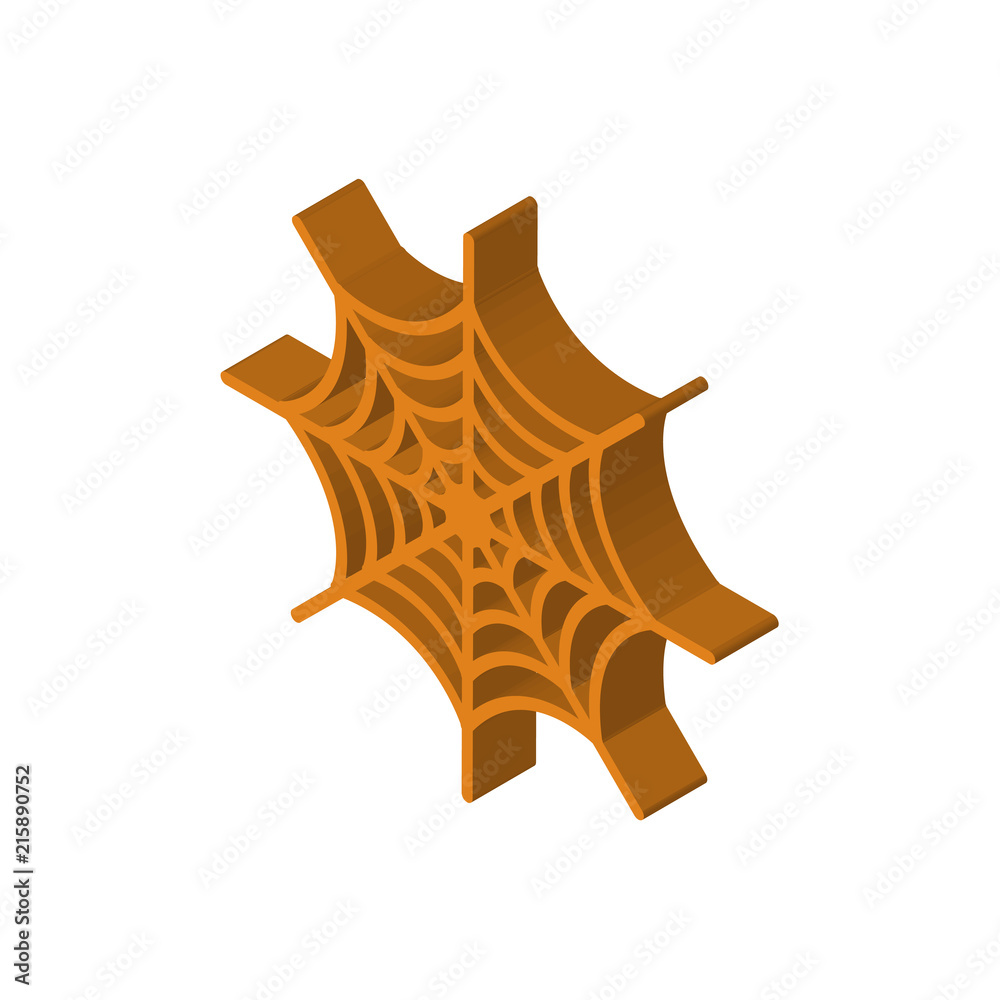 Spider web isometric right top view 3D icon Spider web isometric right top view 3D icon