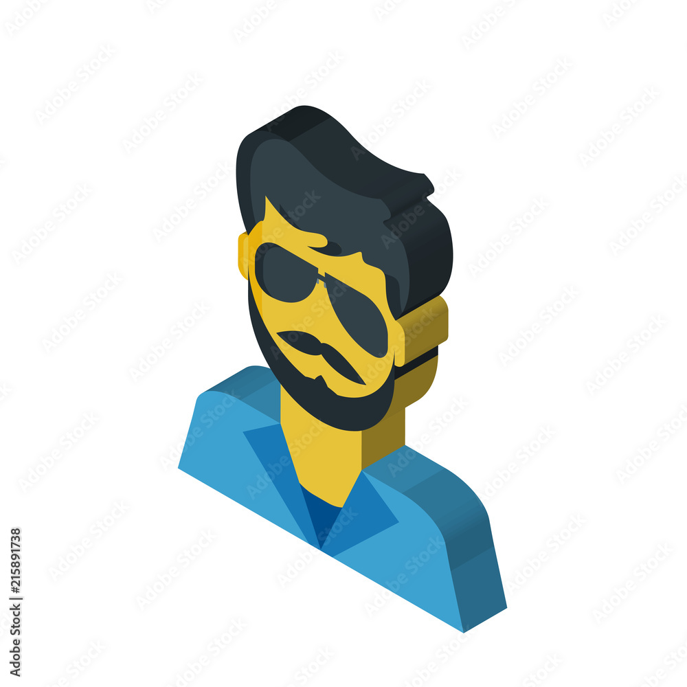Man isometric right top view 3D icon