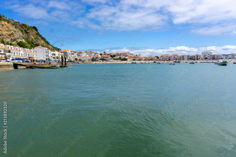 View of the town of Sao Martinho do Porto and the brautiful bay, in Portugal