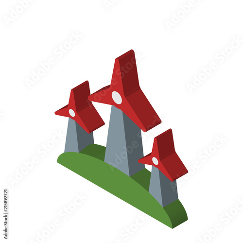 Eolic isometric right top view 3D icon