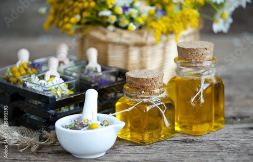 essential oils and medical flowers herbs 