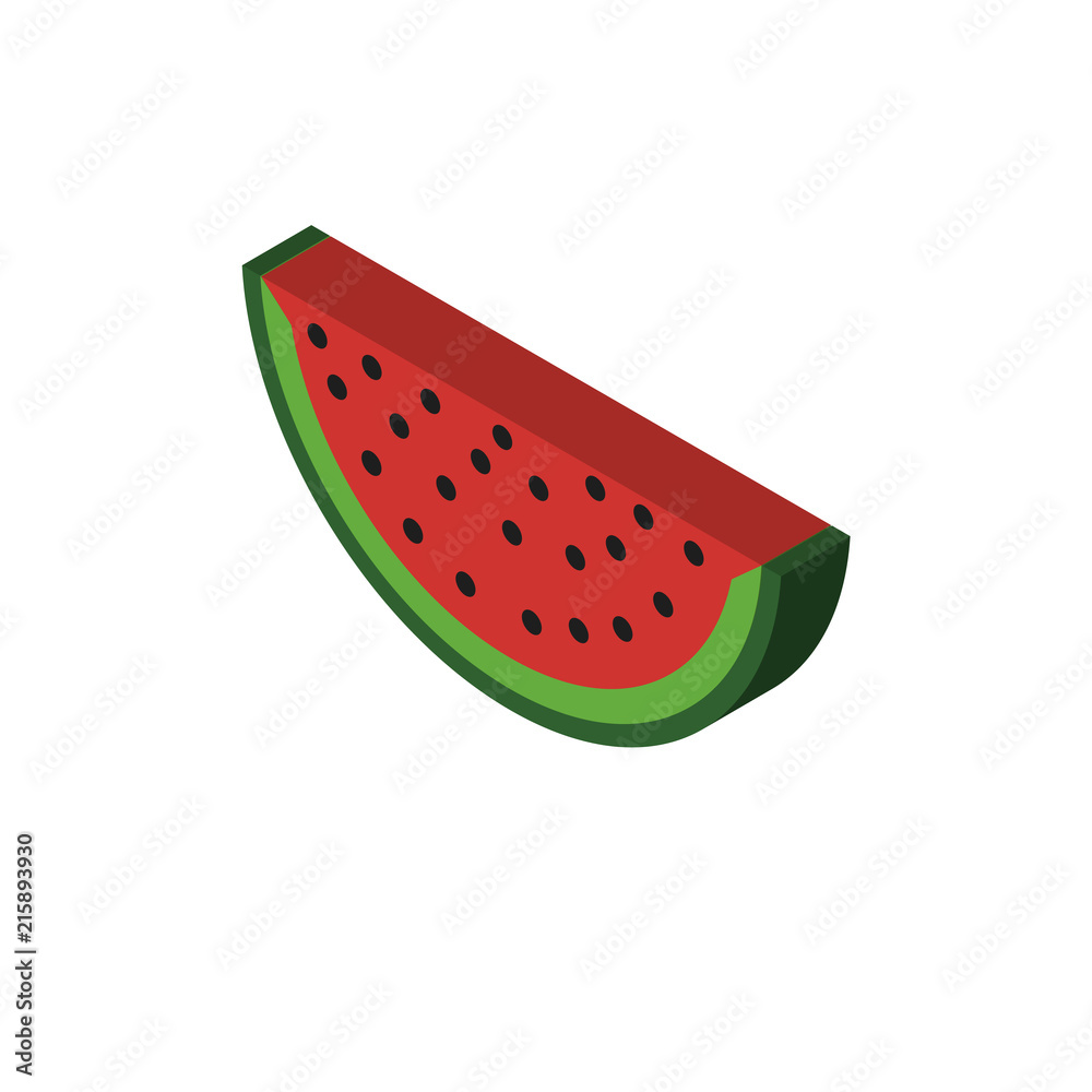 Watermelon isometric right top view 3D icon Watermelon isometric right top view 3D icon