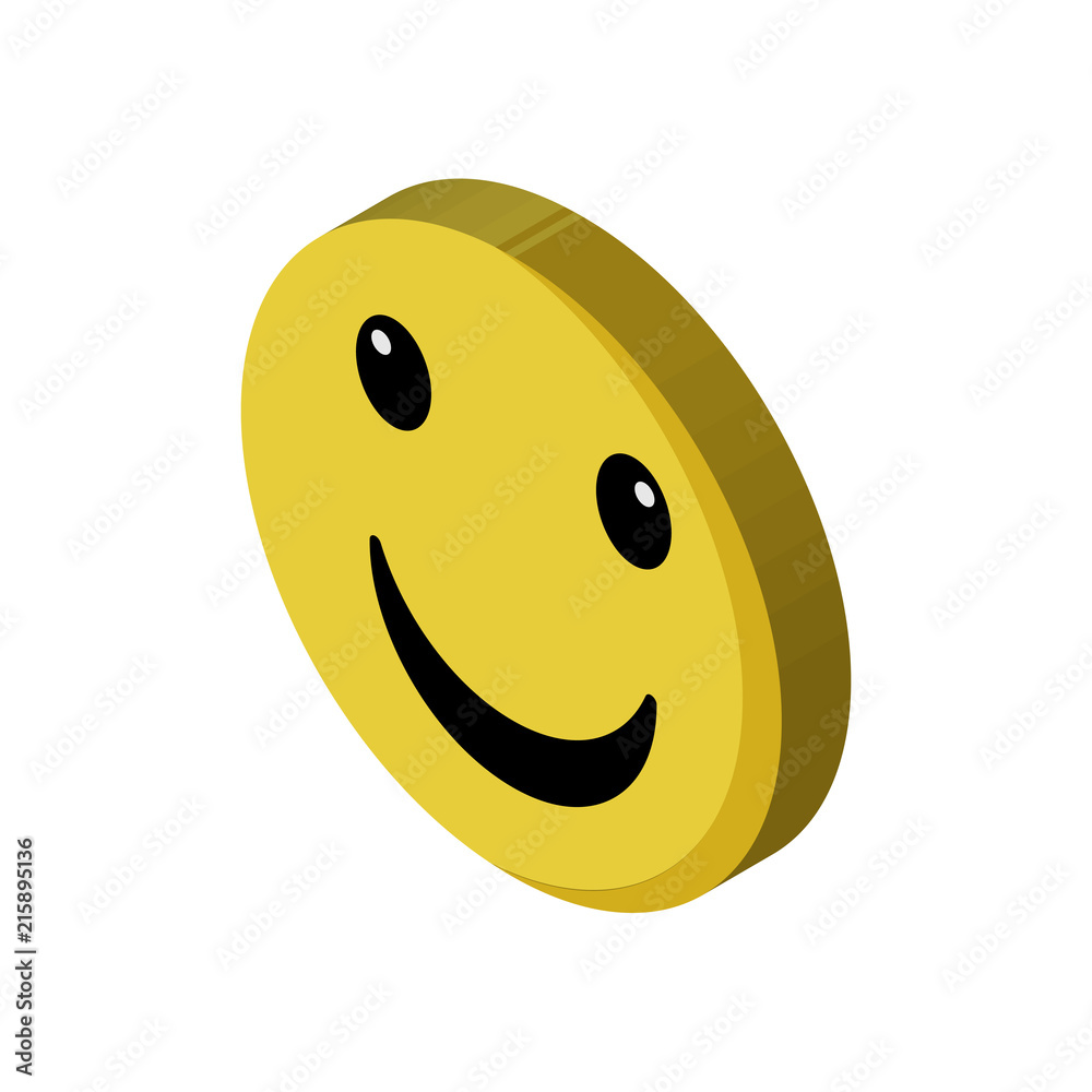 Fototapeta premium Happy isometric right top view 3D icon