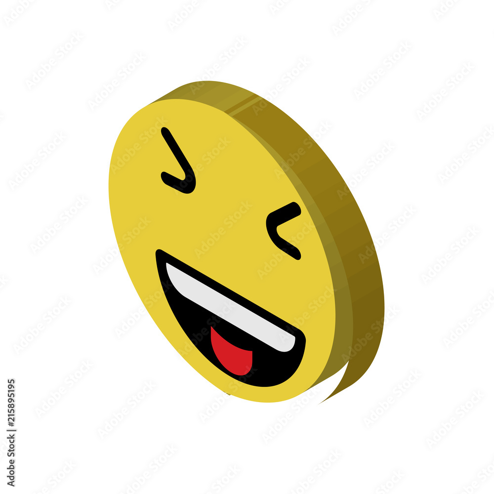 Fototapeta premium Laughing isometric right top view 3D icon