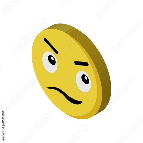 Angry isometric right top view 3D icon