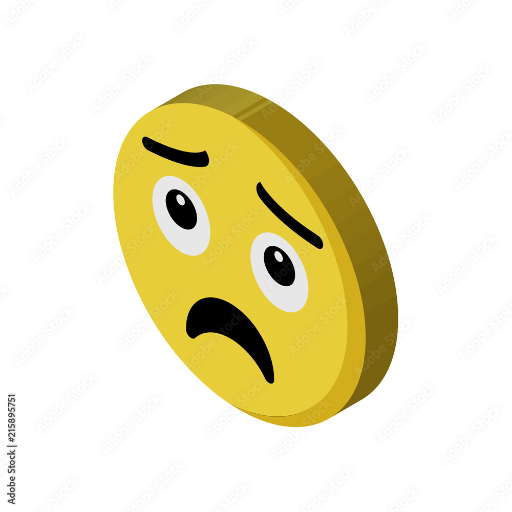 Fototapeta premium Sad isometric right top view 3D icon