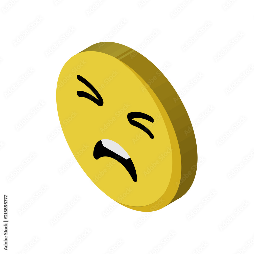 Fototapeta premium Sad isometric right top view 3D icon