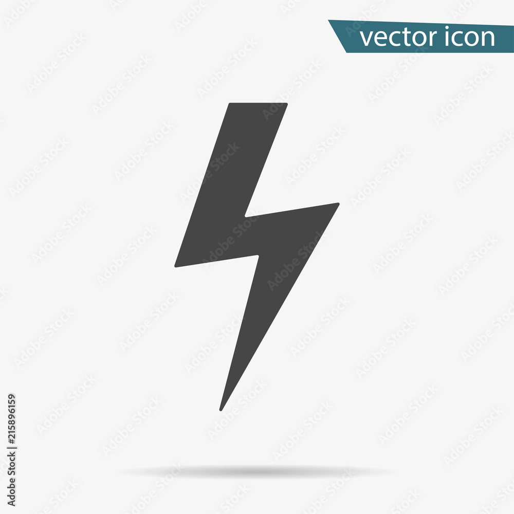 Thunder icon. Lightning vector isolated. Modern simple flat warning sign. Electr icty nternet concep Thunder icon. Lightning vector isolated. Modern simple flat warning sign. Electr icty nternet concep