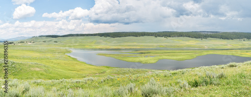 panoramic view of marshland in yellowstone park © snaphappy28