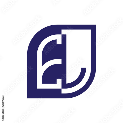 EL initial letter emblem logo negative space