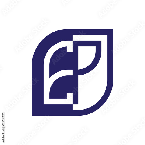 EP initial letter emblem logo negative space